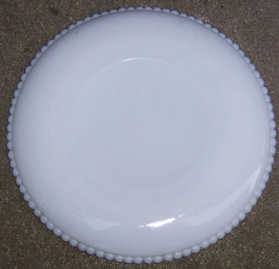Westmoreland Beaded Edge Milk Glass Plate with Plums