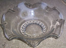 Vintage Clear Glass Center Bowl with Ruffled Edge