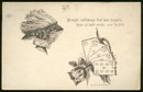 Postcard Lovely Lady Holding a Straight Heart Bouquet