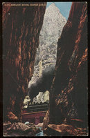 Postcard of Train Through Crevice Royal Gorge, Colorado