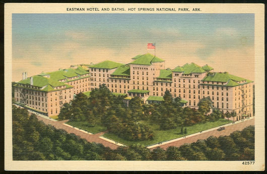 Postcard of Eastman Hotel and baths, Hot Springs National Park, Arkansas