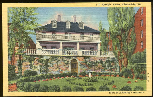 Postcard of Carlyle House, Alexandria, Virgina