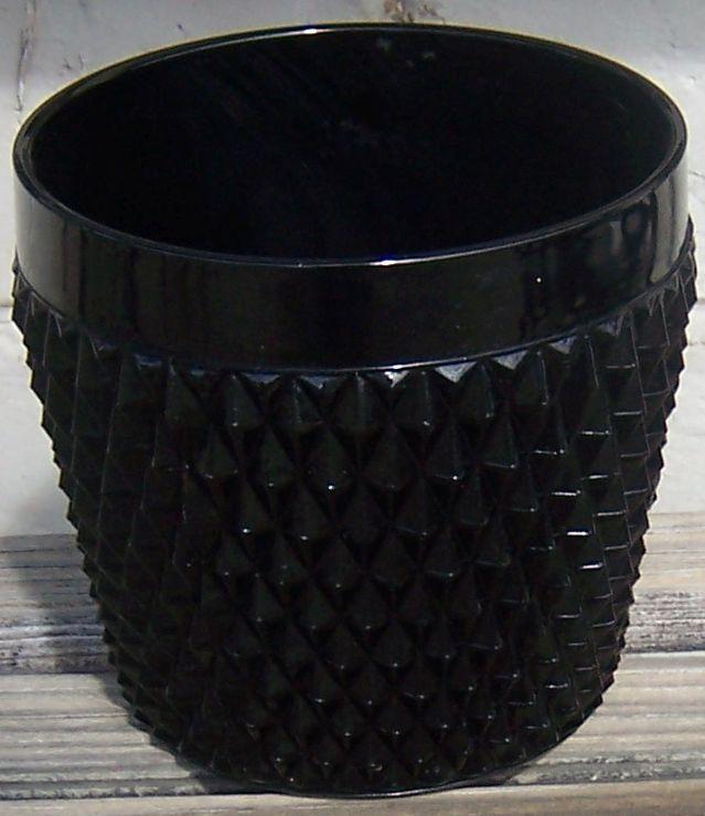 Vintage Tiara Indiana Glass Cameo Black Diamond Point Ice Bucket Without Lid