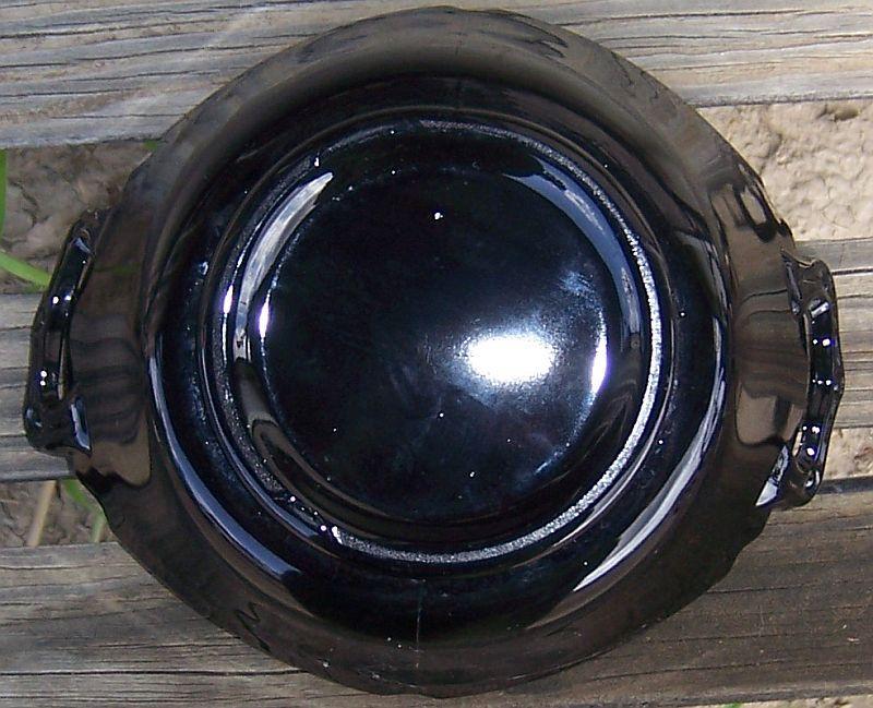 Vintage Black Amethyst Glass Serving Dish Two Handles Classical Silver Overlay