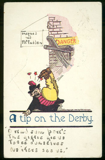 Comic Undivided 1907 Postcard of A Tip on the Derby