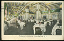 Restaurant La Fayette Hotel, Buffalo, New York 1919 Postcard