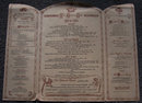 Vintage Menu for Queen's Table, Niagara Falls, Canada