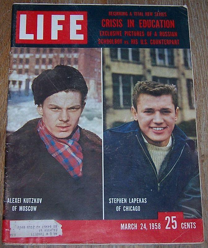 Life Magazine March 24 1958 Educational Crisis Cover/Silky Sullivan/Off-Broadway