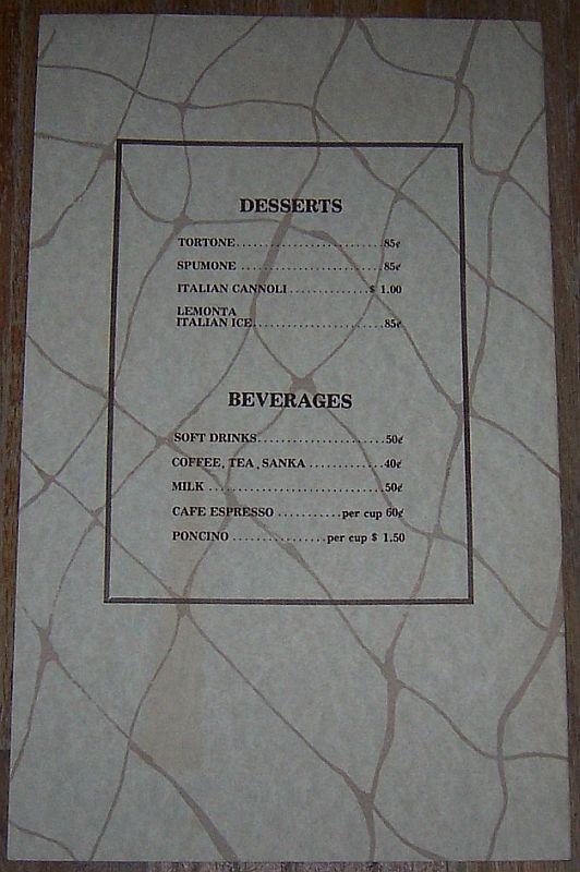 Vintage Menu from the Fishnet Restaurant 2566 Milwaukee Ave Northbrook, Illinois