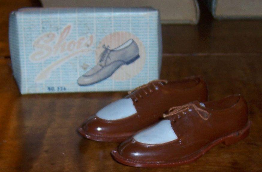 Endeavor Plastic Brown and White Men's Dress Shoes Toys For Children in Box