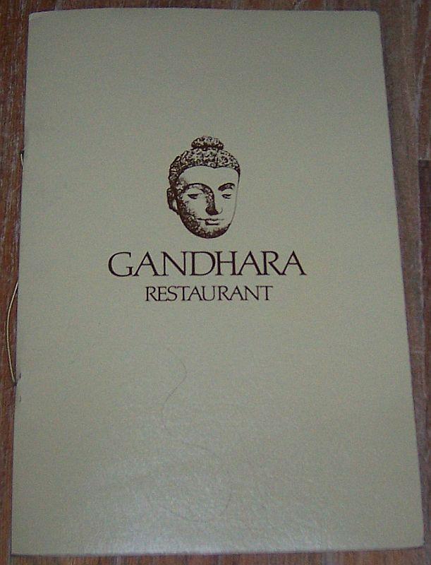 Vintage Menu from Gandhara Restaurant, 720 N. Rush St., Chicago, Illinois