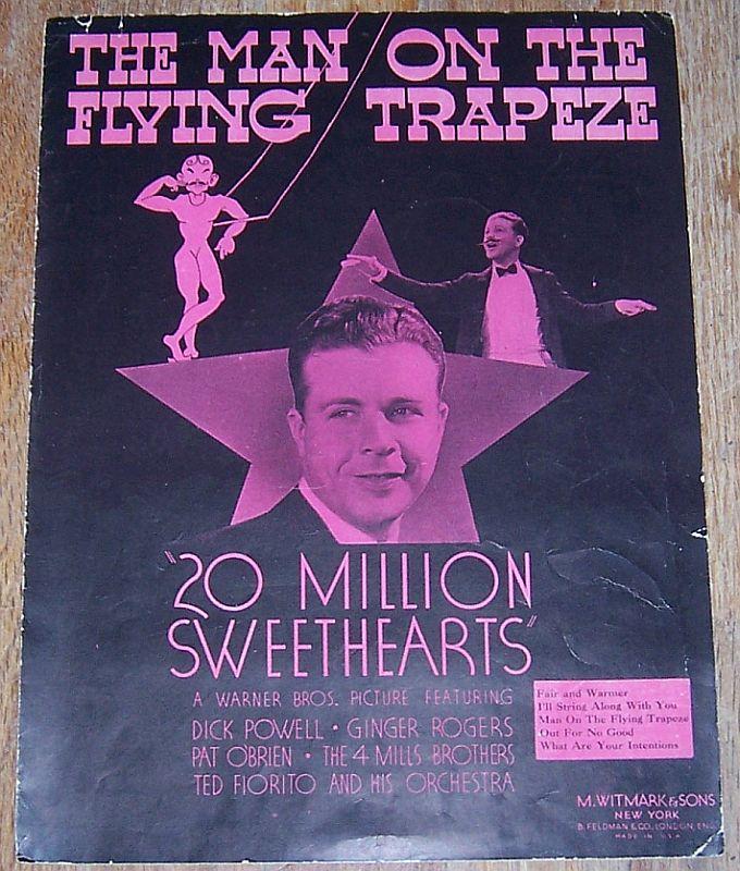 Man on the Flying Trapeze From 20 Million Sweethearts Dick Powell Ginger Rogers