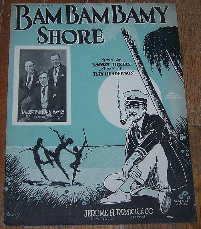 Bambambamy Shore Featured by The Three Aces 1925 Vintage Sheet Music