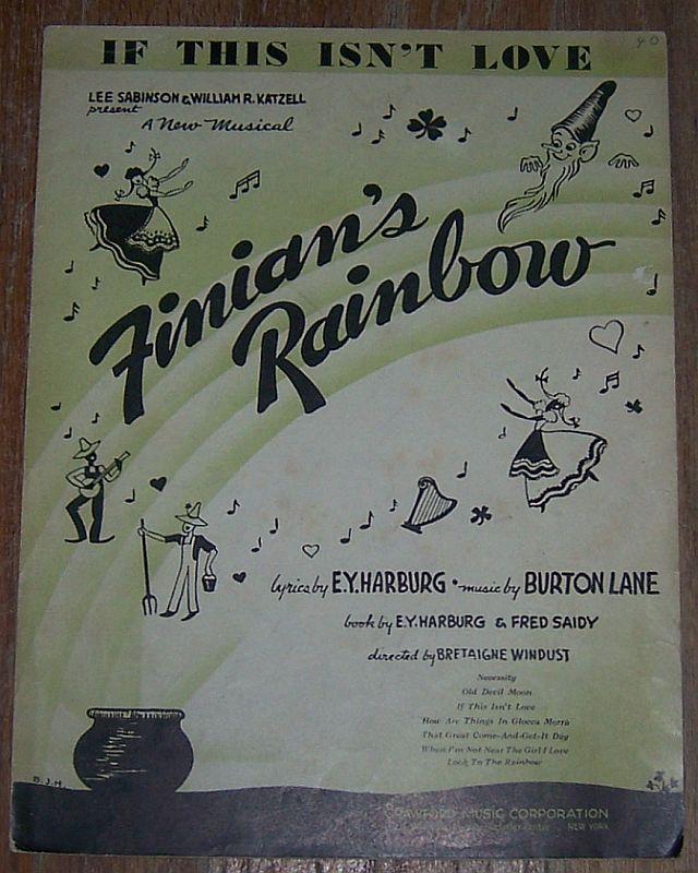 If This Isn't Love From New Musical Finian's Rainbow 1946 Sheet Music