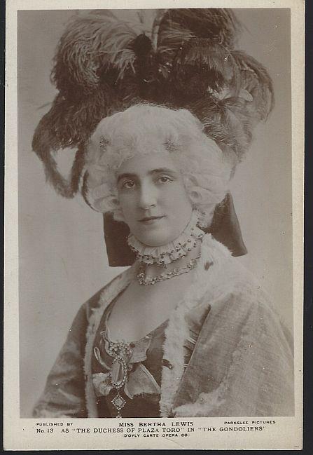 Vintage Postcard Opera Miss Bertha Lewis Duchess of Plaza Toro in Gondoliers