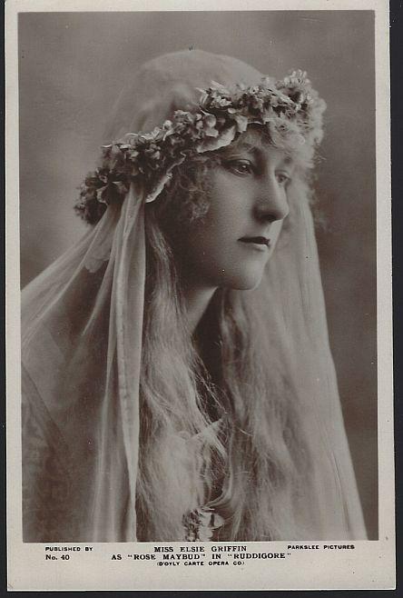 Vintage Postcard Opera Singer Miss Elsie Griffin As Rose Maybud in Ruddigore