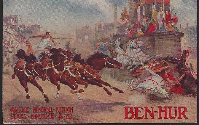 Vintage Postcard for Ben Hur Wallace Memorial Edition Available at Sears Roebuck