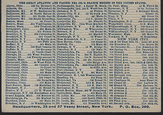 Victorian Trade Card Great Atlantic and Pacific Tea Company Boy and Girl in Egg