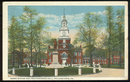 Postcard of Barry Statue and Independence Hall, Philadelphia, Pennsylvania