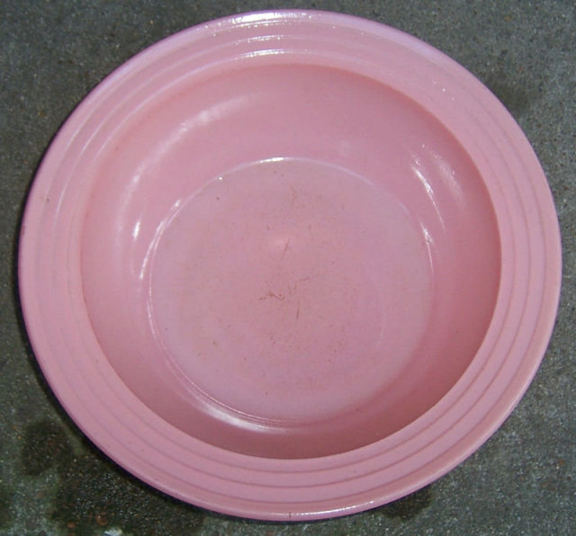 Vintage Pink Moderntone Platonite Glass Serving Bowl
