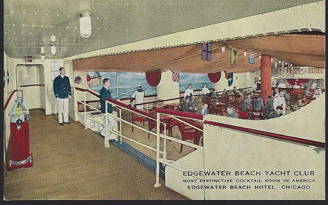Unused Postcard of Edgewater Beach Yacht Club, Edgewater Beach Hotel, Chicago