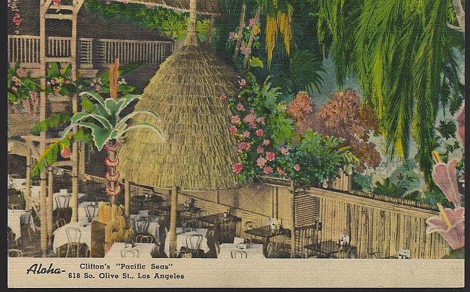 Unused Postcard of Clinton's Pacific Seas, 618 S. Olive Los Angeles, California