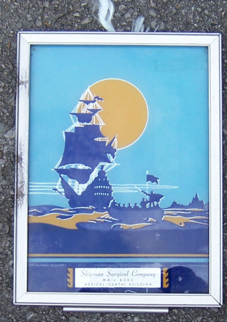 New World Silhouette Deco Sample Framed 1939 Calendar