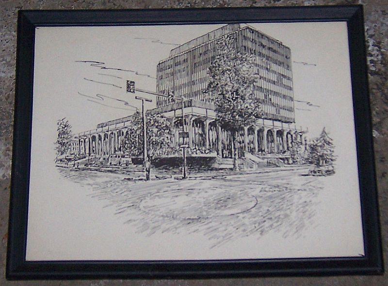 Vintage Framed Print of Madison County Courthouse, Huntsville, Alabama