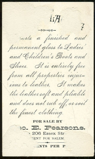 Ladies Blacking for Shoes Victorian Trade Card