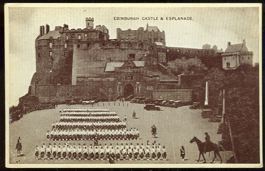 Postcard of Edinburgh Castle and Esplanade, Scotland