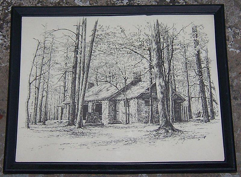 Vintage Framed Black and White Print of Monte Sano State Park Huntsville Alabama