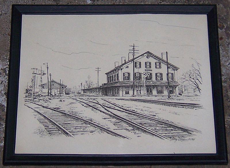 Vintage Framed Print of Historic Huntsville Depot, Huntsville, Alabama