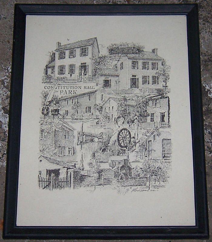 Vintage Framed Print of Alabama Constitution Hall Park, Huntsville, Alabama