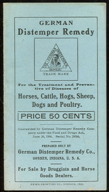 Booklet for German Distemper Remedy for Livestock 1906