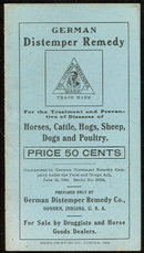 Booklet for German Distemper Remedy for Livestock 1906