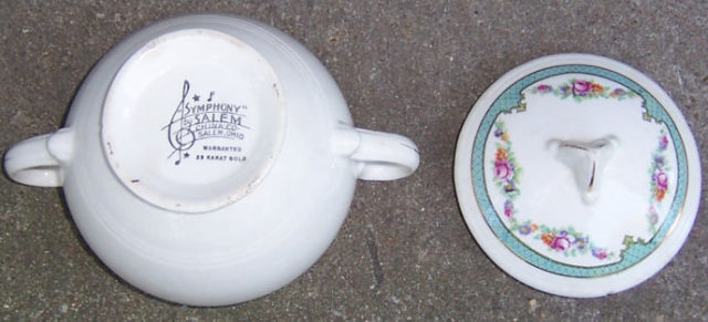 Vintage Salem China Symphony Sugar Bowl with Flowers