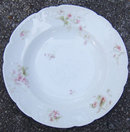 Haviland Limoges China Flat Soup Bowl w/ Pink Flowers