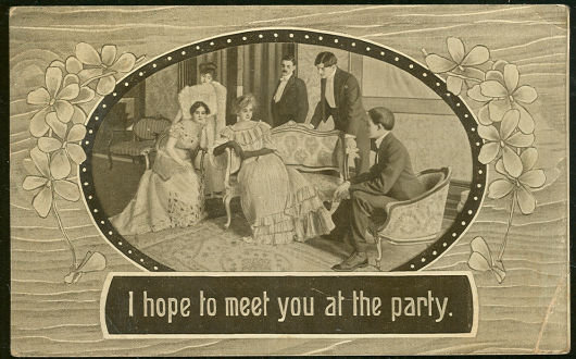 Victorian Postcard I Hope to Meet You at the Party 1912