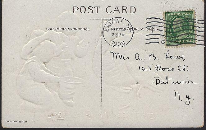 Ellen Clapsaddle Cordial Thanksgiving Greetings Postcard with Boys and Turkey
