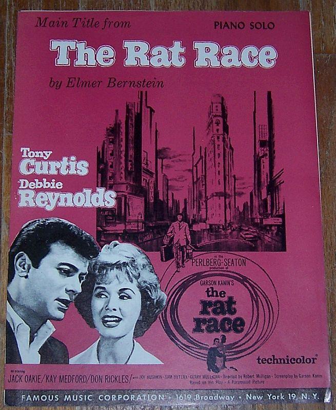 Rat Race Piano Solo Starring Tony Curtis and Debbie Reynolds 1960 Sheet Music