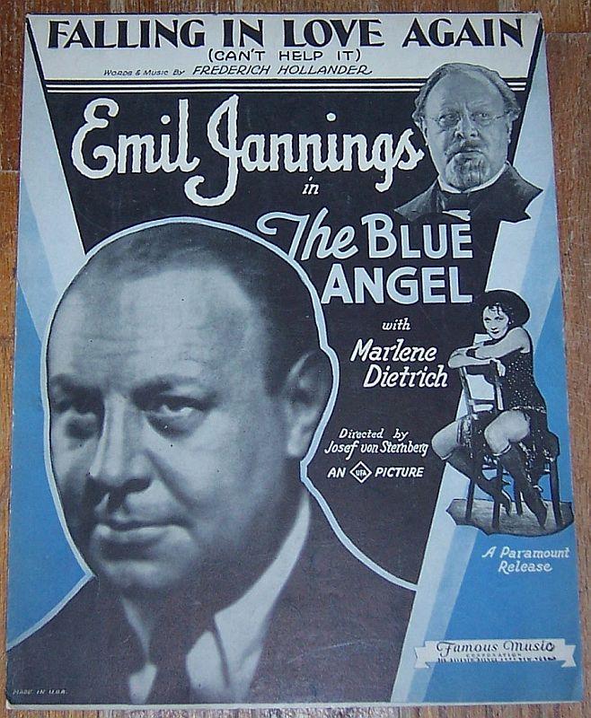 Falling in Love Again Can't Help It From Blue Angel Marlene Dietrich Sheet Music