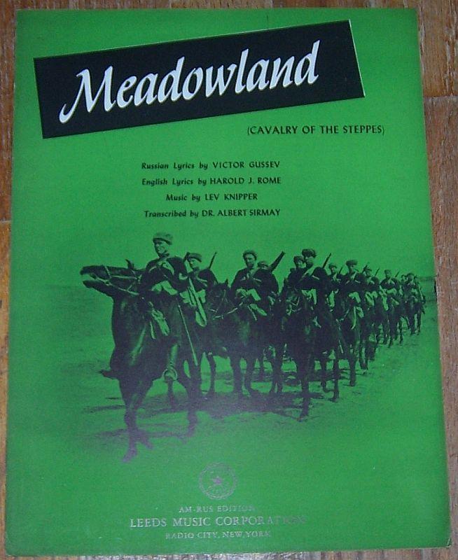 Meadowland Cavalry of the Steppes Russian Music 1943 Sheet Music