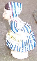 Vintage Kissing Dutch Girl Pottery Wall Pocket
