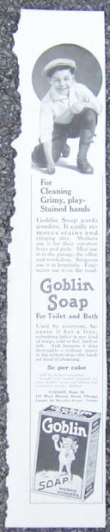 Goblin Soap for Cleaning Child's Hands 1916 Magazine Ad