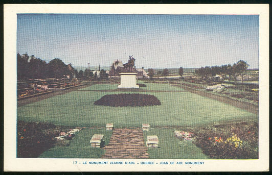 Postcard of Le Monument Jeanee D'Arc, Quebec, Canada