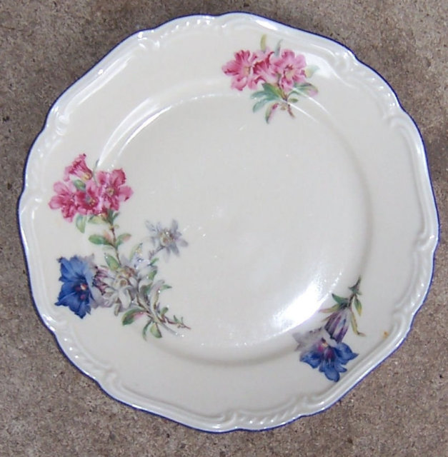 US Zone Germany Jaeger Salad Plate with Flowers