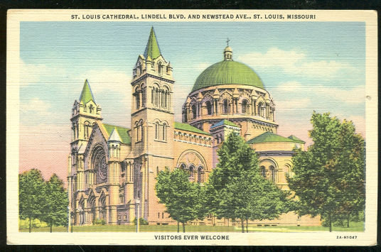 Postcard of St. Louis Cathedral, St. Louis, Missouri