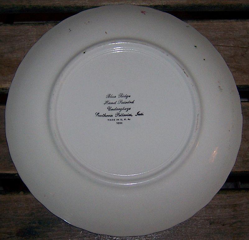 Vintage Blue Ridge Apple Trio Pattern Colonial Shape Dinner Plate