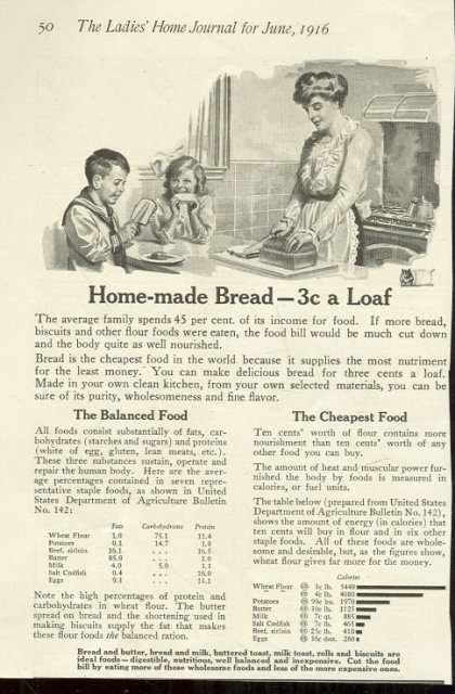 Homemade Bread at Three Cents a Loaf 1916 Advertisement