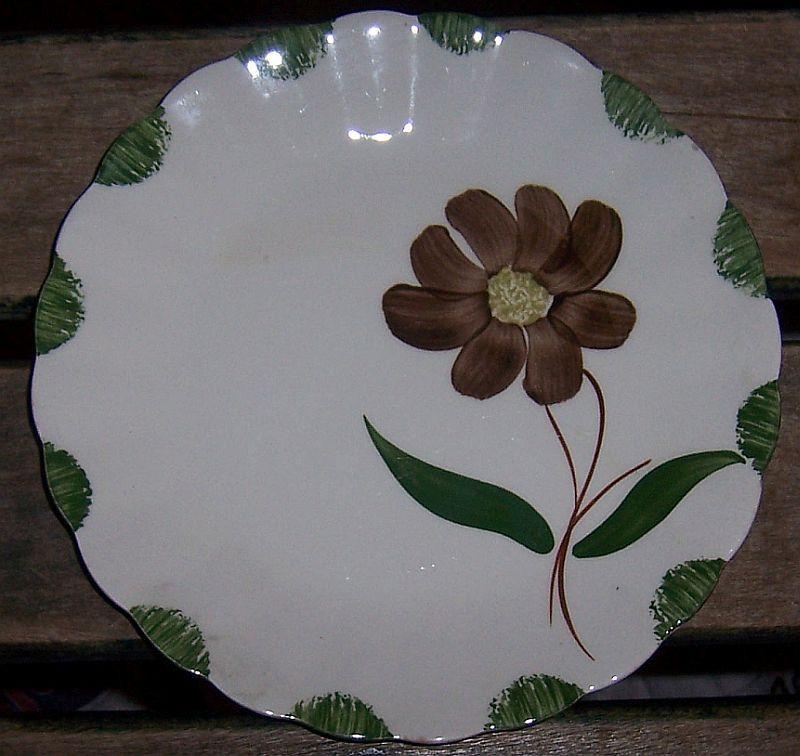 Blue Ridge Pottery Colonial Shape Amanda Pattern Small Plate Brown Flower